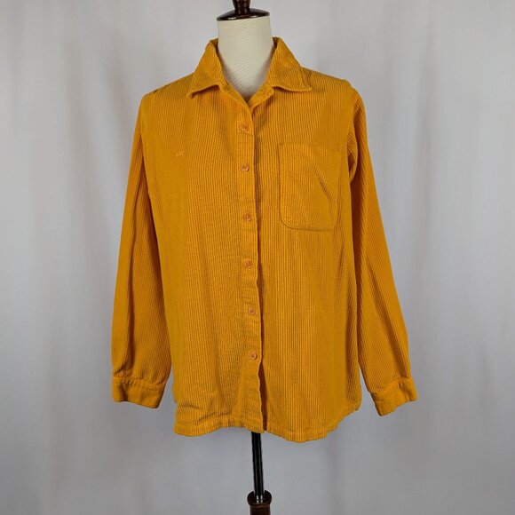 ERL Corduroy Overshirt Button Up Shirt Yellow Orange Unisex Size Medium M - Picture 1 of 8
